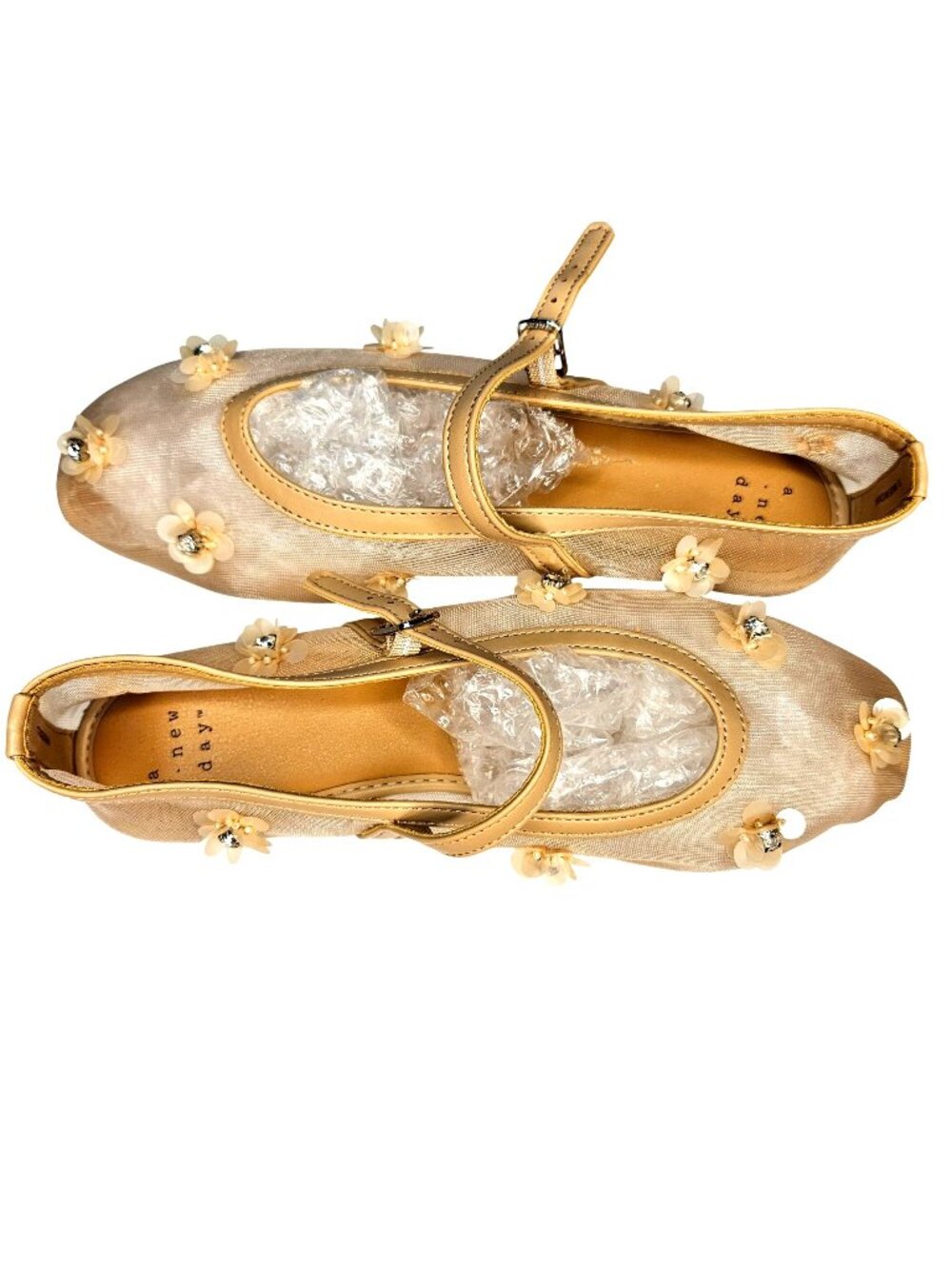Woman's A New Day whimsy floral business casual mesh ballet Mary Jane flats 7.5